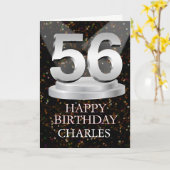 56th Birthday Spotlights Voeg een naam toe Kaart (Gele Bloem)