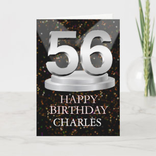 56th Birthday Spotlights Voeg een naam toe Kaart