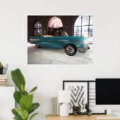 '57 Chevy - BLUE - HOGE resolutie! Poster (Thuiskantoor)