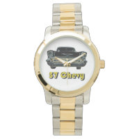 57 Chevy Deux Tons avec Montre Or et Argent