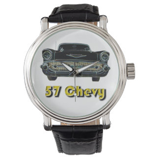 57 Chevy lederen bandhorloge Horloge
