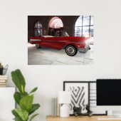 '57 Chevy - Rood - HOGE resolutie! Poster (Thuiskantoor)
