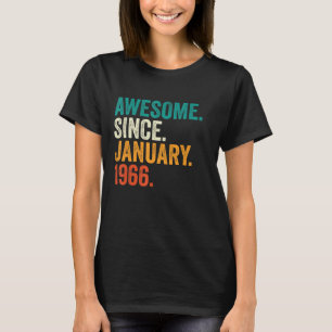 57 jaar Geweldige sinds januari 1966 57e geboorte T-shirt