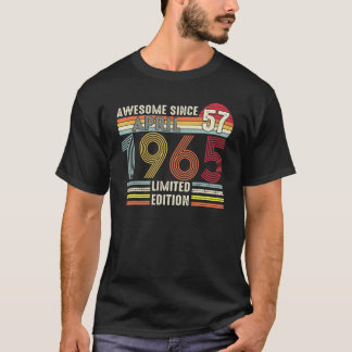 57 Jaar Oud April 1965 57e Verjaardag T-shirt