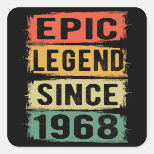 57 jaar oud Bday 1968 Epic Legend 57e verjaardag Vierkante Sticker