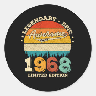 57 jaar oude Bday 1968 Geweldige 57e verjaardagsca Ronde Sticker