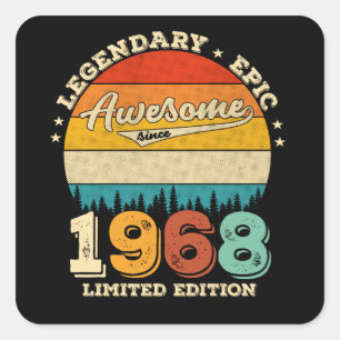 57 jaar oude Bday 1968 Geweldige 57e verjaardagsca Vierkante Sticker