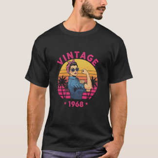 57 Jaar Verjaardag 1968 Retro 57e Verjaardag Vrouw T-shirt