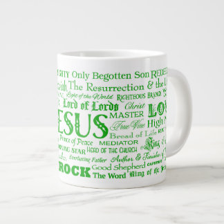 57 Noms de JESUS JUMBO Coffee Mug - GreenText