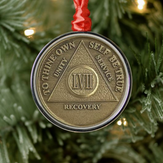 57 Year Sober Anniversary Medallion | Recovery Metalen Ornament (Boom)