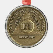 57 Year Sober Anniversary Medallion | Recovery Metalen Ornament (Voorkant)