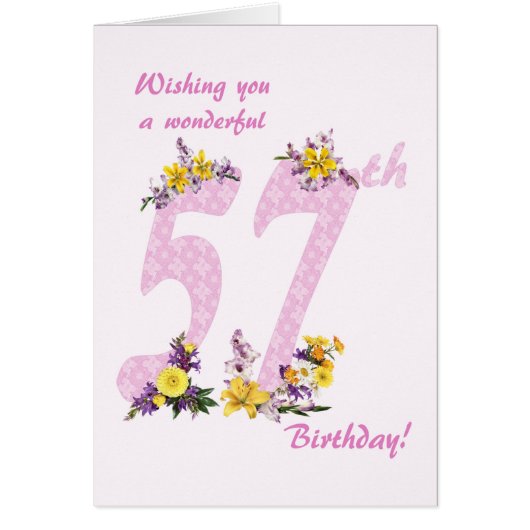 57e anniversaire Fleur Nombre décoré (Devant)