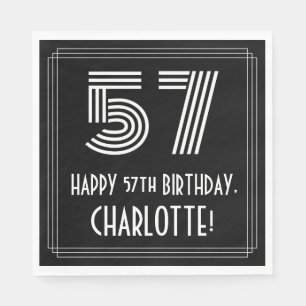 57e verjaardag: Art Deco geïnspireerd look "57" +  Servet
