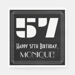 57e verjaardag: Art Deco geïnspireerd look "57" +  Servet
