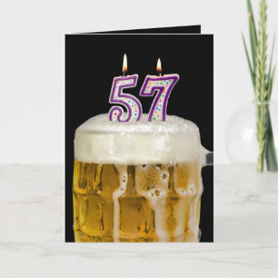 57e verjaardag Bier op zwart Kaart