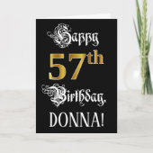57e verjaardag — Fancy script; Faux Gold Kijk; naa Kaart (Voorkant)