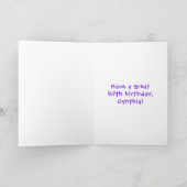 57e verjaardag: Fun Cake and Candles + Custom Name Kaart (Binnen)