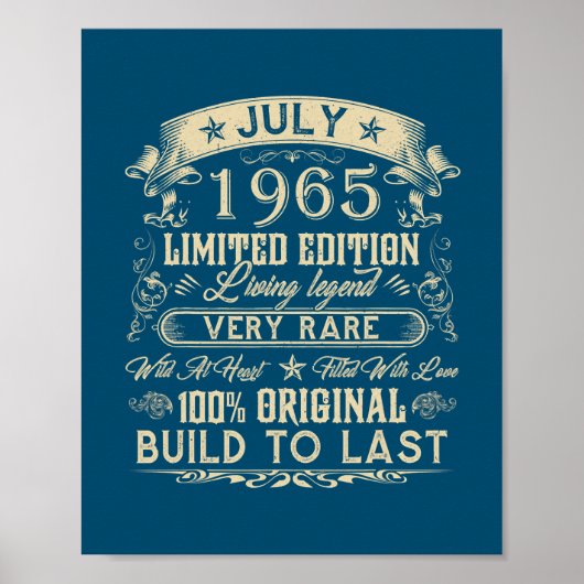 57e verjaardag Gifts 57 jaar oude Retro Poster (Voorkant)