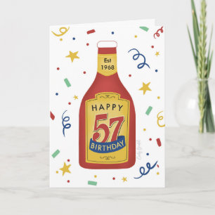 57e verjaardag Grappige ketchup fles Kaart