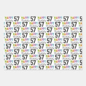 57e verjaardag Kleurrijk Typografie Wrapping Paper (Voorkant 3)