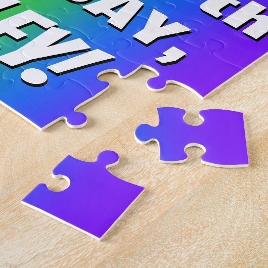 57e verjaardag: kleurrijk, vun regenboogpatroon # legpuzzel (Zijkant)