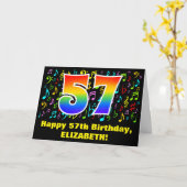 57e verjaardag: Kleurrijke Muziek Symbolen & Regen Kaart (Gele Bloem)