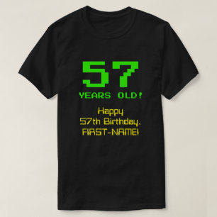 57e verjaardag: Leuk, 8-bit look, Nerdy / Geeky "5 T-shirt