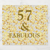 57e verjaardag sparkling wijnetiket (Enkel label)