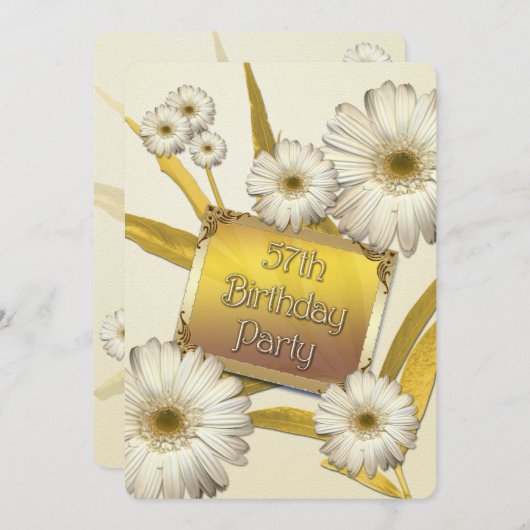 57e verjaardag Uitnodiging voor daders (Voorkant / Achterkant)