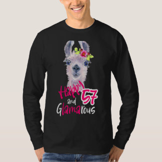 57e verjaardag vrouwen draaien 57 voor haar decora t-shirt