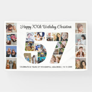 57e verpartij Cijfer 57 Fotocollage Spandoek