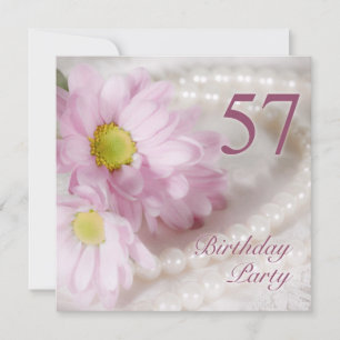 57ème anniversaire invitation avec marguerites