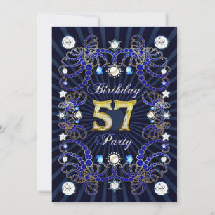 57ème anniversaire invitation de fête avec des mas