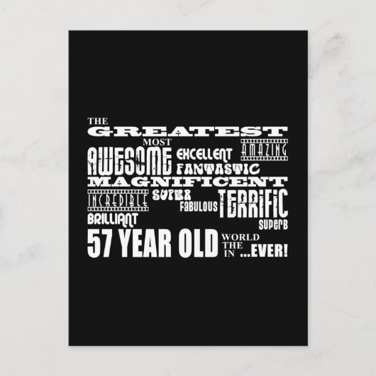 57ste verjaardag Grootste 57-jarige Uitnodiging Briefkaart (Voorkant)