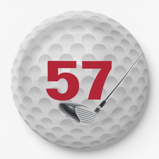 57th Birthday Golf Ball Design Paper Bord (Voorkant)