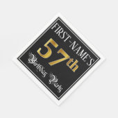 57th Birthday Party — Fancy Script, Faux Gold Look Servet (Hoek)