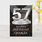 57th Birthday Spotlights Voeg een naam toe Kaart (Gele Bloem)