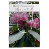 57th Wedding Jubileum Pink Rhododendron Medium Cadeauzakje (Achterkant)