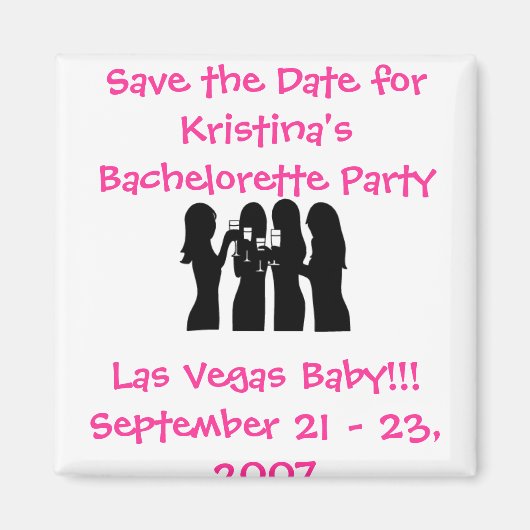 58192, Save the Date for Kristina's Bachelorette ( Magneet (Voorkant)