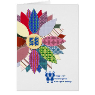 58 ans, anniversaire de fleur cousue