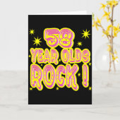 58 ans de roche ! Carte de voeux (rose) (Fleur jaune)