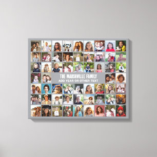 58 Foto Collage Raster met Tekst - grijs Canvas Afdruk