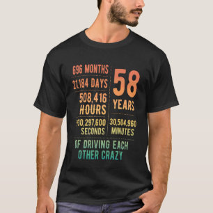 58 Jaar Getrouwd Grappige 58e Huwelijksverjaardag T-shirt