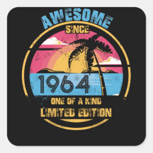 58 jaar Geweldige sinds 1964 58e verjaardag Vierkante Sticker