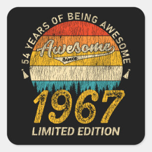 58 jaar oud 1967 Retro Geweldige 58e verjaardagsca Vierkante Sticker