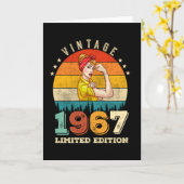58 jaar oude Bday 1967 Vintage 58ste verjaardag vr Kaart (Gele Bloem)