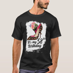 58 Jaar Oude Hoge Hakken Luipaard Het Is Mijn 58e T-shirt