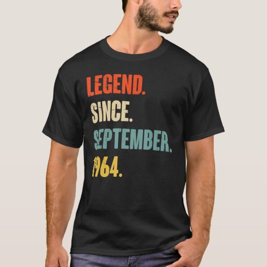 58 jaar oude legend sinds september 1964 58e herfs t-shirt (Voorkant)