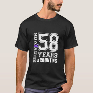 58 jaar overlevende Ik Draag Paarse lint lupus bew T-shirt