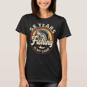 58 jaar Vist mijn gamevissers als geboorte T-shirt